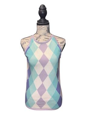 GAP Argyle  Tank Top in Pastel Blue and Lavender Y2K era 2002 new with tags